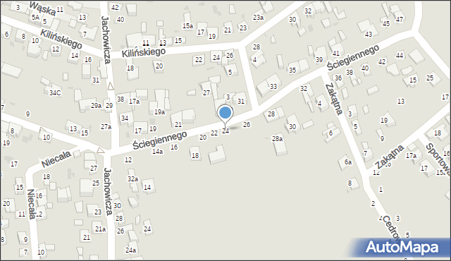 Radomsko, Ściegiennego Piotra, ks., 24, mapa Radomsko