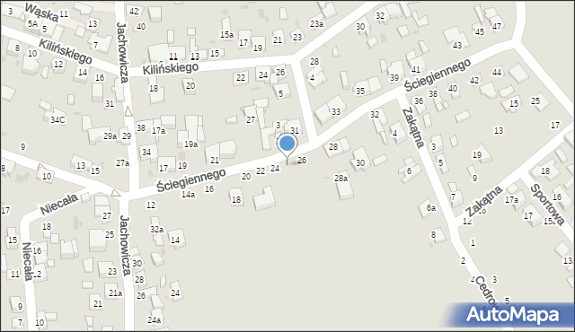 Radomsko, Ściegiennego Piotra, ks., 24a, mapa Radomsko