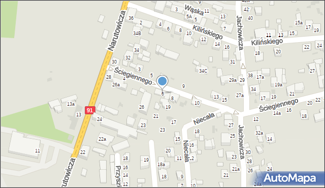 Radomsko, Ściegiennego Piotra, ks., 6, mapa Radomsko