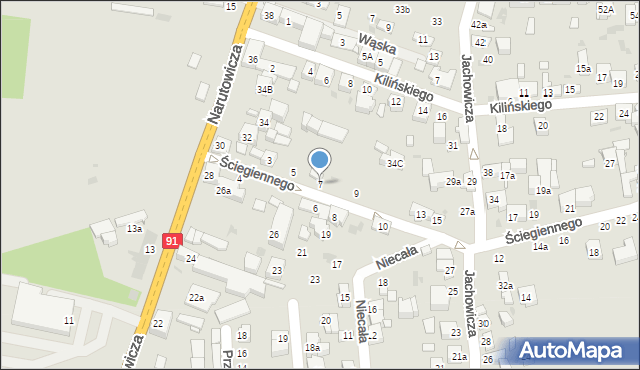Radomsko, Ściegiennego Piotra, ks., 7, mapa Radomsko