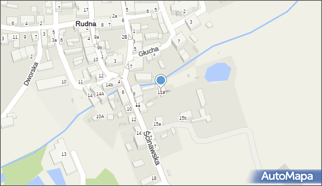 Rudna, Ścinawska, 11a, mapa Rudna