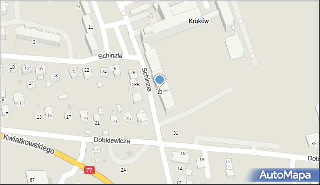 Sandomierz, Schinzla Zygmunta, dr., 13, mapa Sandomierza