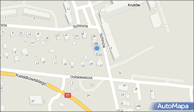 Sandomierz, Schinzla Zygmunta, dr., 32, mapa Sandomierza