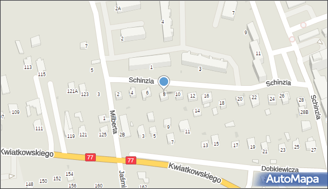 Sandomierz, Schinzla Zygmunta, dr., 8, mapa Sandomierza