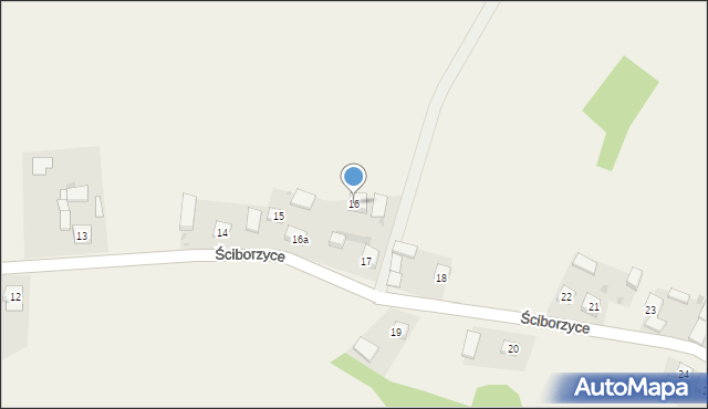 Ściborzyce, Ściborzyce, 16, mapa Ściborzyce