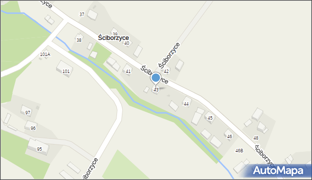 Ściborzyce, Ściborzyce, 43, mapa Ściborzyce