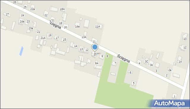 Ścięgna, Ścięgna, 10, mapa Ścięgna