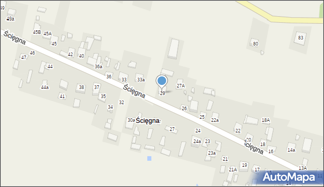 Ścięgna, Ścięgna, 29, mapa Ścięgna