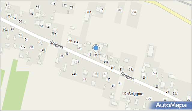 Ścięgna, Ścięgna, 40, mapa Ścięgna