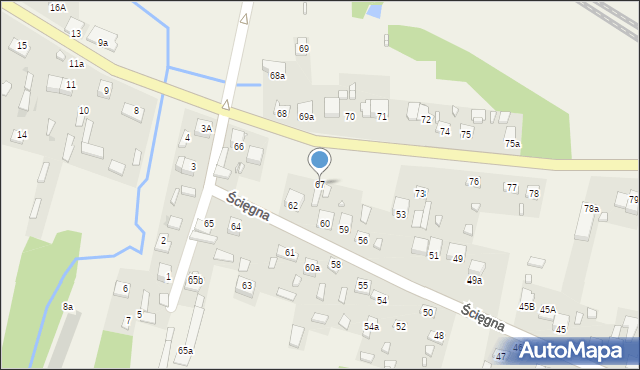 Ścięgna, Ścięgna, 67, mapa Ścięgna