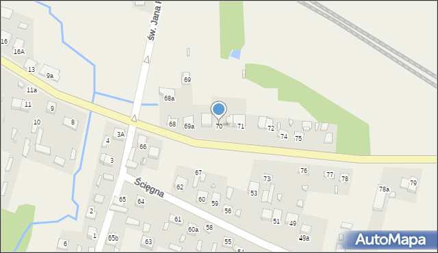 Ścięgna, Ścięgna, 70, mapa Ścięgna