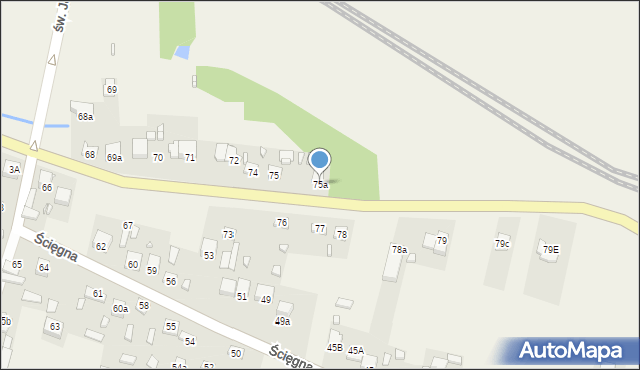 Ścięgna, Ścięgna, 75a, mapa Ścięgna