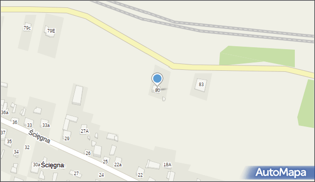 Ścięgna, Ścięgna, 80, mapa Ścięgna