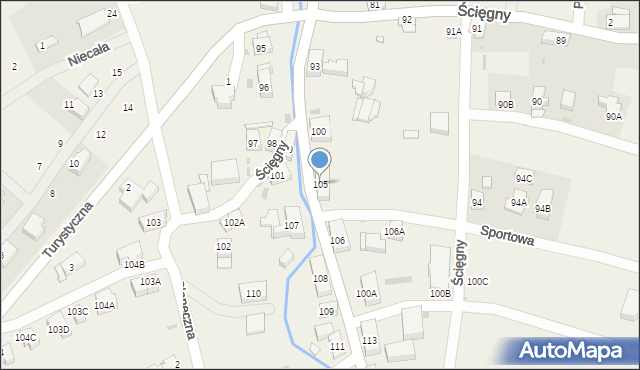 Ścięgny, Ścięgny, 105, mapa Ścięgny