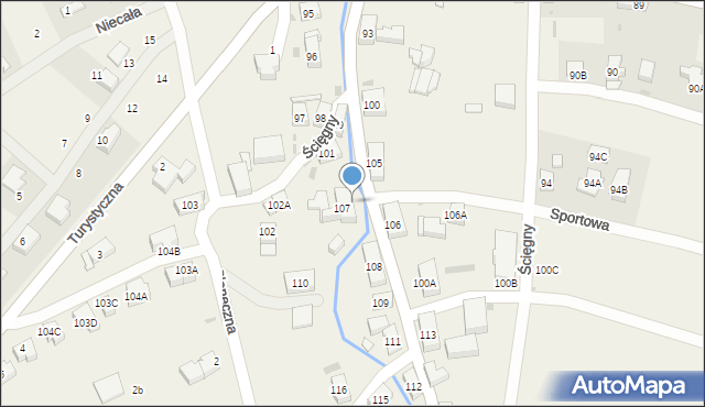 Ścięgny, Ścięgny, 107A, mapa Ścięgny