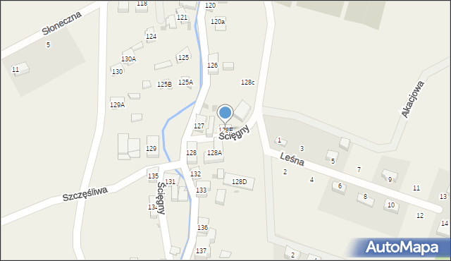 Ścięgny, Ścięgny, 128E, mapa Ścięgny