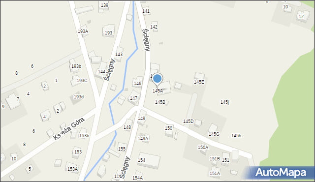 Ścięgny, Ścięgny, 145A, mapa Ścięgny
