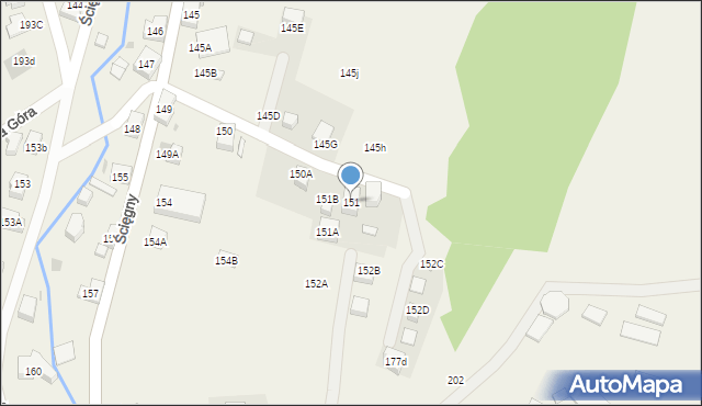 Ścięgny, Ścięgny, 151, mapa Ścięgny