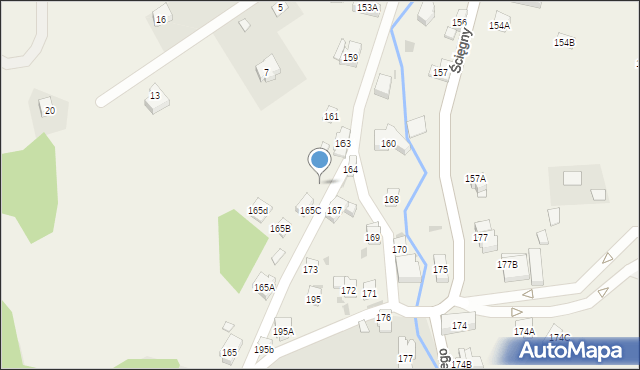 Ścięgny, Ścięgny, 163a, mapa Ścięgny