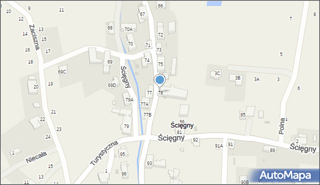Ścięgny, Ścięgny, 78, mapa Ścięgny