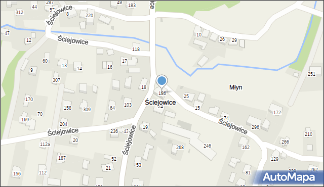 Ściejowice, Ściejowice, 186, mapa Ściejowice