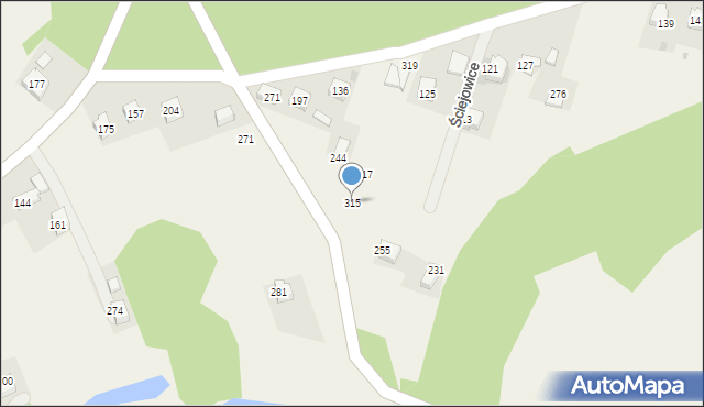 Ściejowice, Ściejowice, 315, mapa Ściejowice