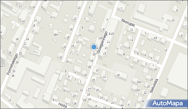 Siedlce, Ściegiennego Piotra, ks., 14, mapa Siedlce