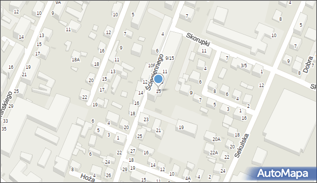 Siedlce, Ściegiennego Piotra, ks., 15, mapa Siedlce