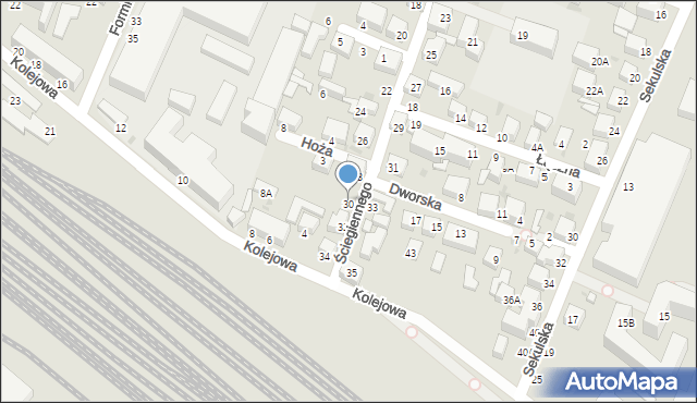 Siedlce, Ściegiennego Piotra, ks., 30, mapa Siedlce