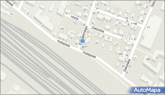 Siedlce, Ściegiennego Piotra, ks., 35, mapa Siedlce