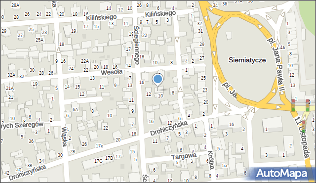 Siemiatycze, Ściegiennego Piotra, ks., 14, mapa Siemiatycze