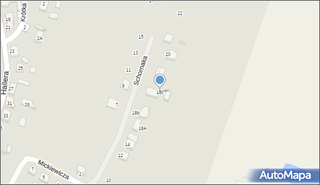 Skórcz, Schornaka Franciszka, 18c, mapa Skórcz