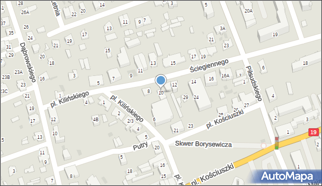 Sokółka, Ściegiennego Piotra, ks., 10, mapa Sokółka