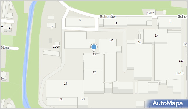 Sosnowiec, Schonów Elżbiety i Wilhelma, 15, mapa Sosnowca