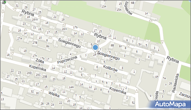 Sosnowiec, Ściegiennego Piotra, ks., 2/I, mapa Sosnowca