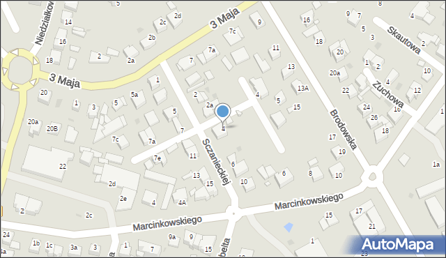 Środa Wielkopolska, Sczanieckiej Emilii, 4, mapa Środa Wielkopolska