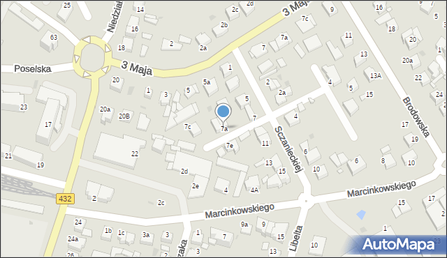 Środa Wielkopolska, Sczanieckiej Emilii, 7a, mapa Środa Wielkopolska