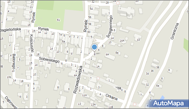 Stalowa Wola, Ściegiennego Piotra, ks., 4, mapa Stalowa Wola