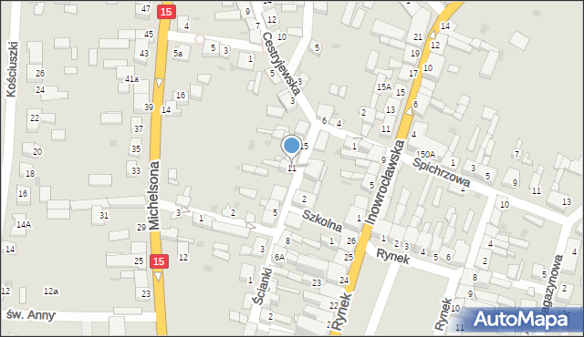 Strzelno, Ścianki, 11, mapa Strzelno