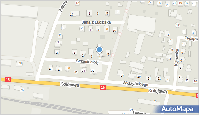 Strzelno, Sczanieckiej Emilii, 4, mapa Strzelno