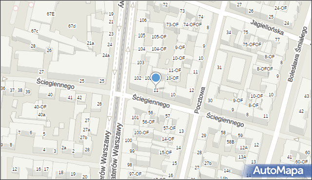 Szczecin, Ściegiennego Piotra, ks., 11, mapa Szczecina