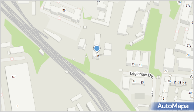 Szczecin, Ściegiennego Piotra, ks., 33a, mapa Szczecina