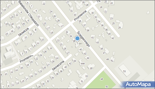 Tomaszów Lubelski, Ściegiennego Piotra, ks., 38, mapa Tomaszów Lubelski