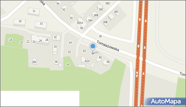 Tomaszów Lubelski, Ściegiennego Piotra, ks., 64, mapa Tomaszów Lubelski