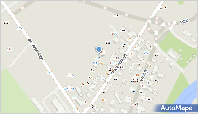 Tomaszów Mazowiecki, Ściegiennego Piotra, ks., 11G, mapa Tomaszów Mazowiecki