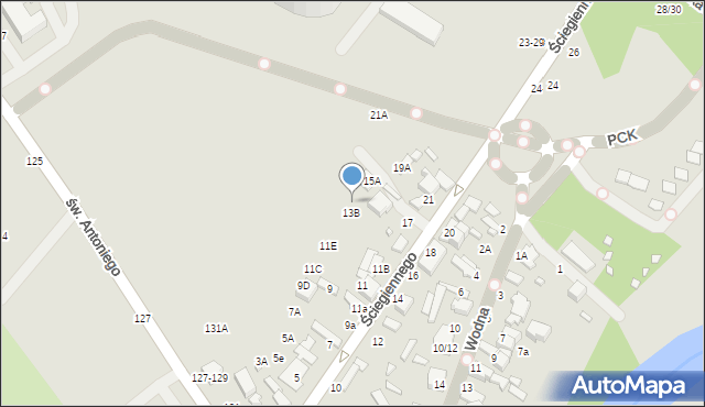 Tomaszów Mazowiecki, Ściegiennego Piotra, ks., 13D, mapa Tomaszów Mazowiecki