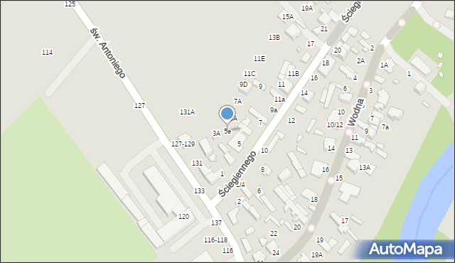 Tomaszów Mazowiecki, Ściegiennego Piotra, ks., 5e, mapa Tomaszów Mazowiecki