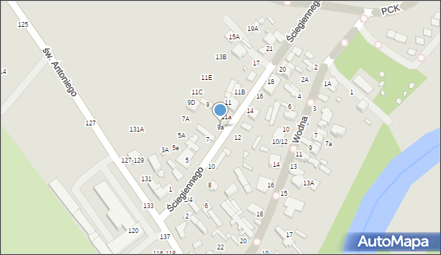 Tomaszów Mazowiecki, Ściegiennego Piotra, ks., 9a, mapa Tomaszów Mazowiecki