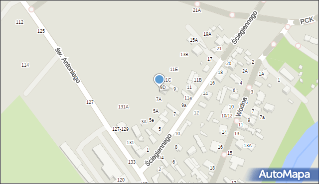 Tomaszów Mazowiecki, Ściegiennego Piotra, ks., 9F, mapa Tomaszów Mazowiecki
