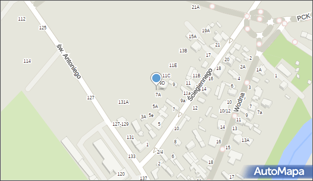 Tomaszów Mazowiecki, Ściegiennego Piotra, ks., 9G, mapa Tomaszów Mazowiecki
